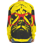 Pug With Glasses Portrait Print Long Sleeve Baseball Jersey
