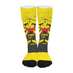 Pug With Glasses Portrait Print Long Socks