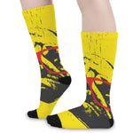 Pug With Glasses Portrait Print Long Socks