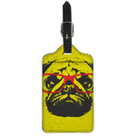 Pug With Glasses Portrait Print Luggage Tag