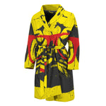 Pug With Glasses Portrait Print Men's Bathrobe