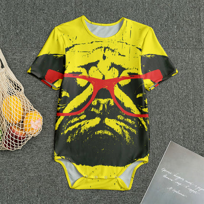 Pug With Glasses Portrait Print Men's Bodysuit