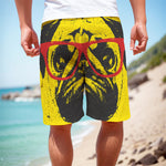 Pug With Glasses Portrait Print Men's Cargo Shorts