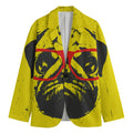 Pug With Glasses Portrait Print Men's Cotton Blazer