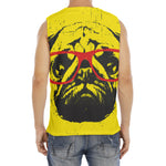 Pug With Glasses Portrait Print Men's Fitness Tank Top