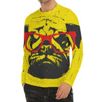 Pug With Glasses Portrait Print Men's Long Sleeve Rash Guard
