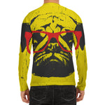 Pug With Glasses Portrait Print Men's Long Sleeve Rash Guard