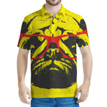 Pug With Glasses Portrait Print Men's Polo Shirt