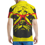 Pug With Glasses Portrait Print Men's Polo Shirt
