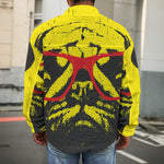 Pug With Glasses Portrait Print Men's Shirt Jacket