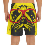 Pug With Glasses Portrait Print Men's Split Running Shorts