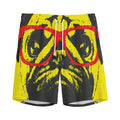 Pug With Glasses Portrait Print Men's Athletic Shorts