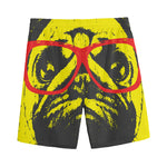 Pug With Glasses Portrait Print Men's Sports Shorts