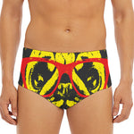 Pug With Glasses Portrait Print Men's Triangle Swim Briefs