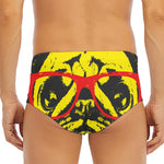 Pug With Glasses Portrait Print Men's Triangle Swim Briefs
