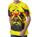 Pug With Glasses Portrait Print Men's Velvet T-Shirt