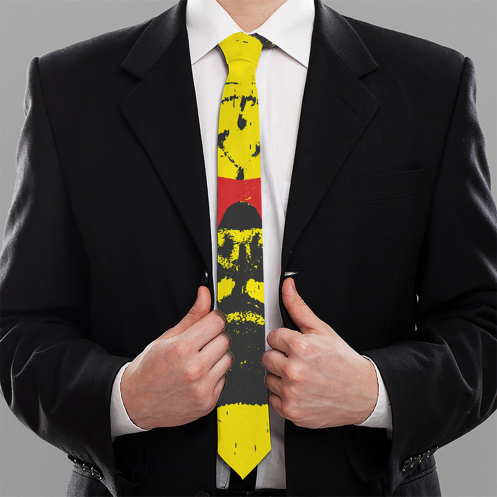 Pug With Glasses Portrait Print Necktie
