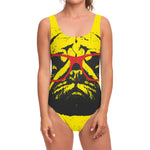 Pug With Glasses Portrait Print One Piece Swimsuit