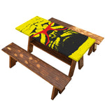 Pug With Glasses Portrait Print Picnic Table Cover