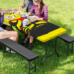 Pug With Glasses Portrait Print Picnic Table Cover