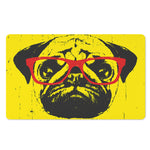 Pug With Glasses Portrait Print Polyester Doormat