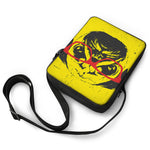 Pug With Glasses Portrait Print Rectangular Crossbody Bag