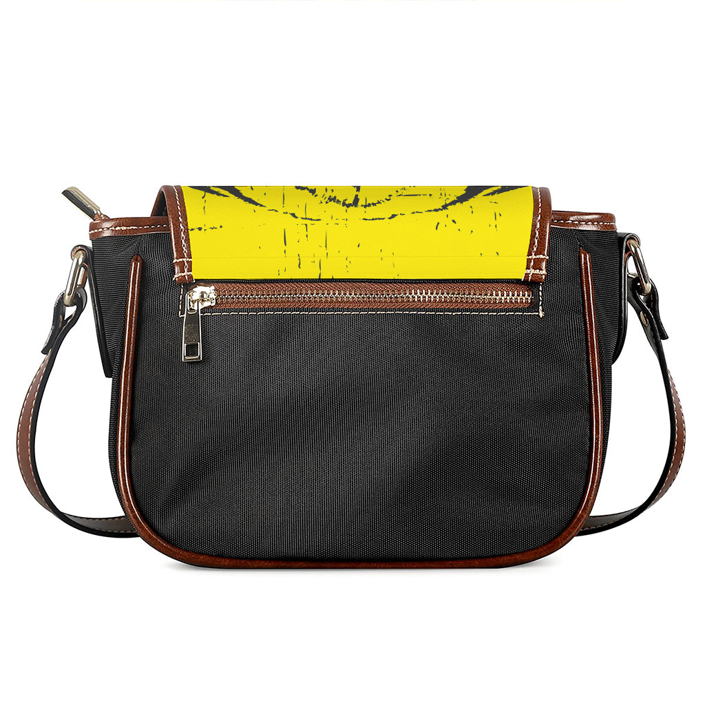 Pug With Glasses Portrait Print Saddle Bag