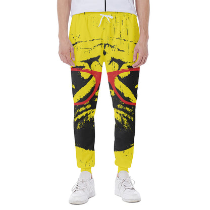 Pug With Glasses Portrait Print Scuba Joggers