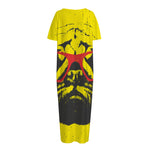 Pug With Glasses Portrait Print Short Sleeve Long Nightdress