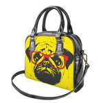 Pug With Glasses Portrait Print Shoulder Handbag