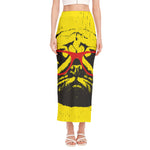 Pug With Glasses Portrait Print Side Slit Maxi Skirt