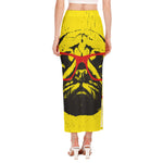 Pug With Glasses Portrait Print Side Slit Maxi Skirt