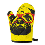 Pug With Glasses Portrait Print Single Oven Mitt