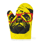 Pug With Glasses Portrait Print Single Oven Mitt