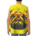 Pug With Glasses Portrait Print Sleeveless Baseball Jersey