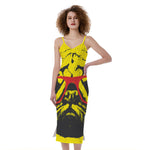 Pug With Glasses Portrait Print Slim Fit Midi Cami Dress