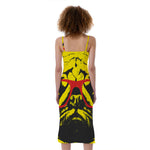 Pug With Glasses Portrait Print Slim Fit Midi Cami Dress