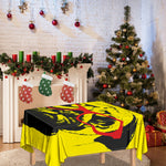 Pug With Glasses Portrait Print Tablecloth