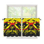 Pug With Glasses Portrait Print Tier Curtains