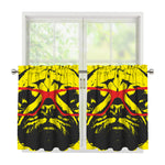 Pug With Glasses Portrait Print Tier Curtains