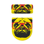 Pug With Glasses Portrait Print Toilet Lid And Tank Cover Set