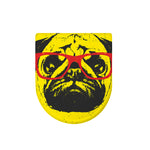Pug With Glasses Portrait Print Toilet Lid Cover