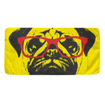 Pug With Glasses Portrait Print Towel