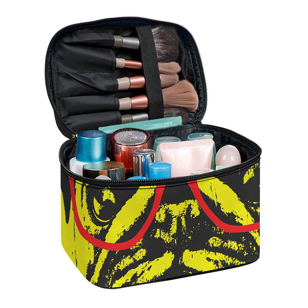 Pug With Glasses Portrait Print Travel Makeup Bag