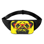 Pug With Glasses Portrait Print Waist Bag