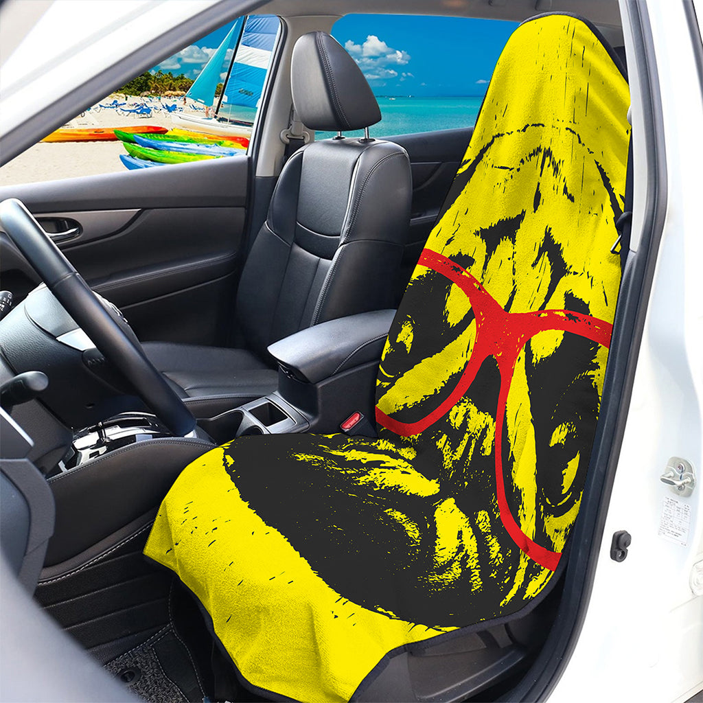 Pug With Glasses Portrait Print Waterproof Car Seat Cover