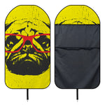 Pug With Glasses Portrait Print Waterproof Car Seat Cover