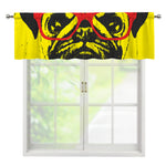 Pug With Glasses Portrait Print Window Valance