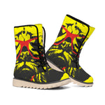 Pug With Glasses Portrait Print Winter Boots