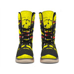 Pug With Glasses Portrait Print Winter Boots